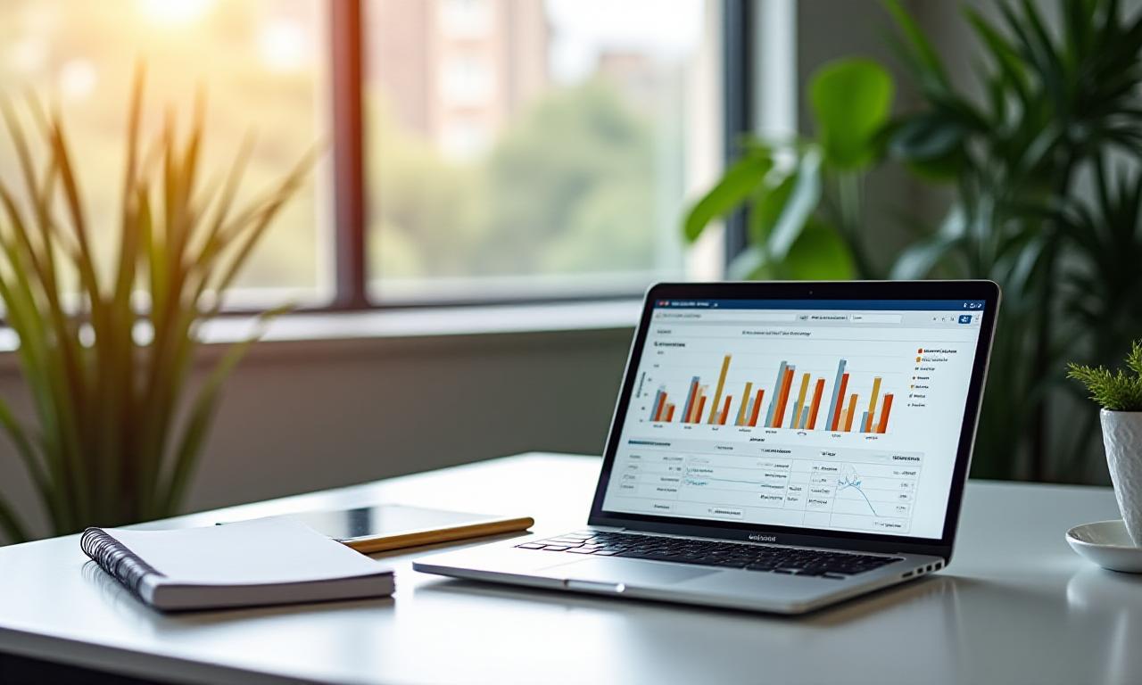 Modern digital marketing workspace